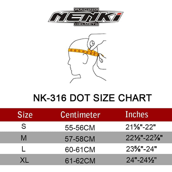 NENKI Motocross Offroad Dirtbike Helmet NK-316 Dot Approved for Mens and Womens,Fiberglass Shell (XL, Blue Red)