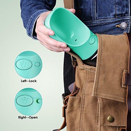 Pedy Dog Water Bottle for Walking or Outdoor Travel with Bowl Dispenser, Antibacterial Portable Leak Proof Pet Travel Water Drink Cup, Water Drinking Bottle 12 OZ