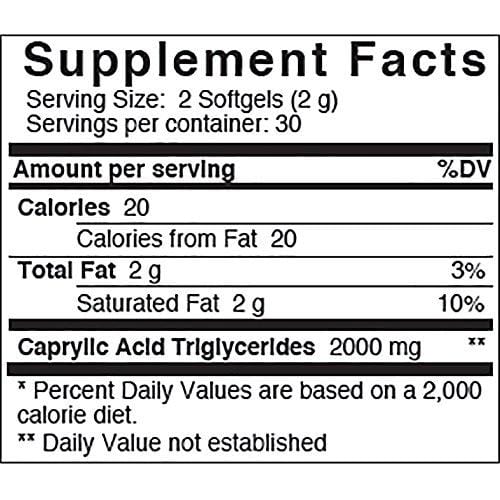 Bulletproof Brain Octane Softgels, Supports Cognitive Function and Gut Health (60 Softgels)