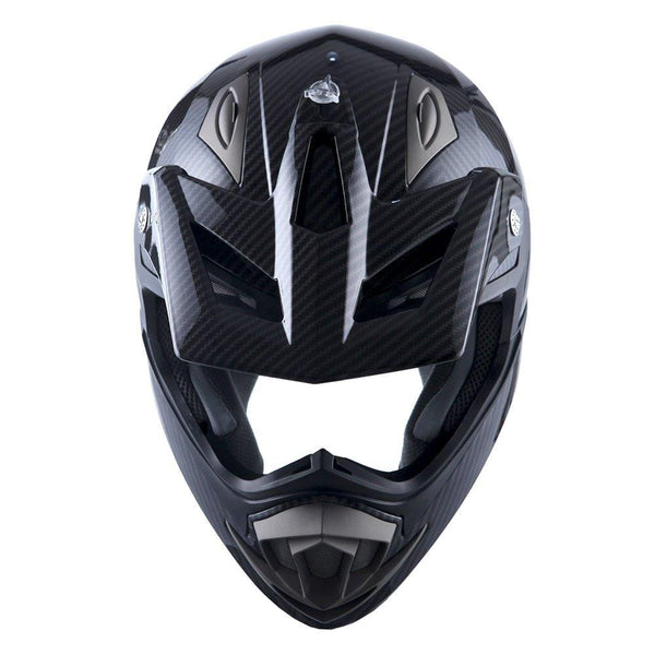 Adult Motocross Helmet Off Road MX BMX ATV Dirt Bike Mechanic Carbon Fiber Black