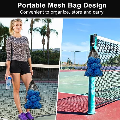 kisportee Pickleball Balls, USA Approved Pickleball, 40 Holes Outdoor Pickleball Balls for Sport Outdoor Play, Pickle Ball Balls with Bag, High Bounce & Durable, Good for All Pickleball Paddles