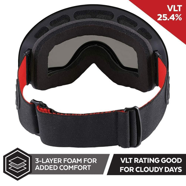 Ski & Snowboard Goggles - OTG Snow Glasses for Skiing, Snowboarding & Outdoor Winter Sports - Snowmobile Gear with Anti-Fog Frameless Dual-Layer Lens & UV400 Protection - Fits Men, Women & Youth