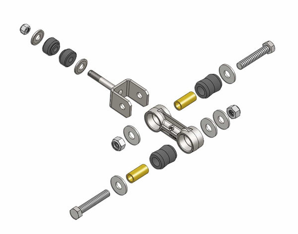 BD Diesel 1032050 Sway Bar End Link Kit Dual Pivot Design Incl. Cast Line/U-Bracket/Bushing Kit/Bolts/Nuts/Washers Sway Bar End Link Kit