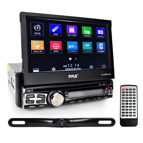 Pyle Car Stereo Receiver System & Backup Camera Kit Touch-Screen Headunit Radio CD/DVD Player | Bluetooth Wireless Streaming | Hands-Free Talking | USB/MP3/AUX/AM/FM Radio | Single DIN (PLT85BTCM)