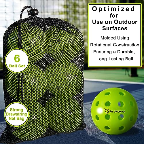 Marc Logan Sports High-Performance Outdoor Pickleball Balls - Durable & Long-Lasting Pickle Ball for Pickleball Training and as Pickleball Gift for Professionals, Beginners & Every Player in-Between