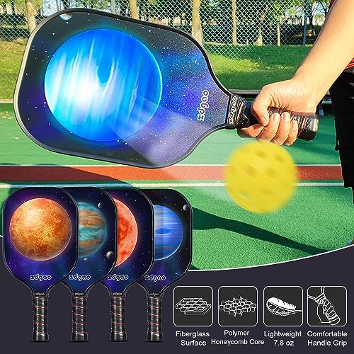 Zdgao Portable Pickle Ball Set with Net - Regulation Size Pickleball Net System with 4 Fiberglass Paddles, 4 Pickle Balls and Carry Bag for Driveway, Weather Resistant Metal Frame Outdoors