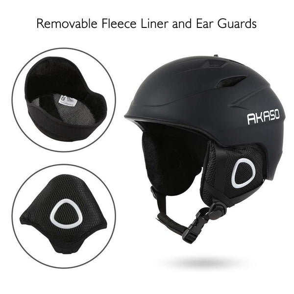 AKASO Ski Helmet, Snowboard Helmet - Climate Control Venting, Dial Fit, Goggles Compatible, Removable Fleece Liner and Ear Pads, Safety-Certified Snow Helmet for Men & Women