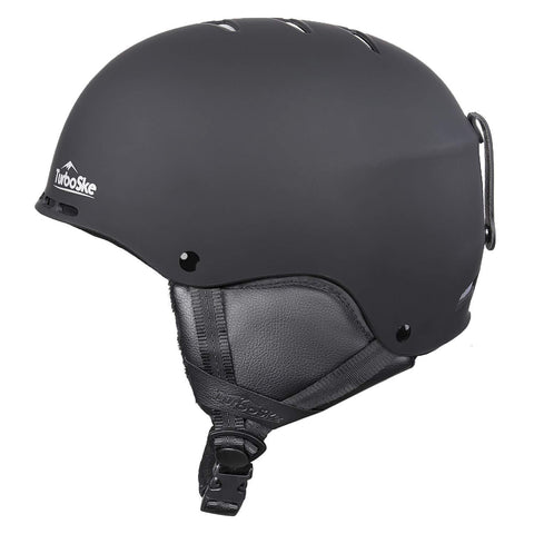 TurboSke Ski Helmet, Snowboard Helmet for Men, Women and Youth (S, Black)