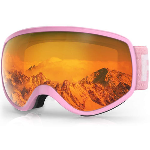 findway Kids Ski Goggles, Kids Snow Snowboard Goggles for Boys Girls Toddler Age 3-8 4-7,Helmet Compatible,Anti Fog Double-Layer Lenses,100% UV400 Protection,Non-Slip Strap