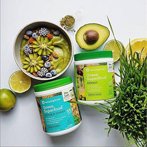 Amazing Grass Energy Green Superfood Organic Powder, Natural Caffeine with Wheat Grass, 7 Greens, Yerba Mate and Matcha Green Tea, Flavor: Lemon Lime, 100 Servings