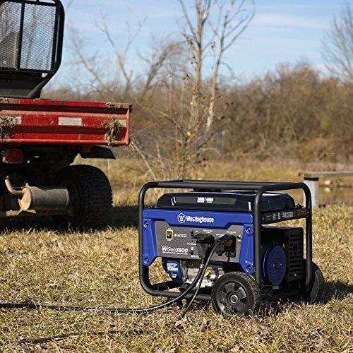 Westinghouse WGen3600 Portable Generator - 3600 Rated Watts & 4650 Peak Watts - RV Ready - Gas Powered - CARB Compliant