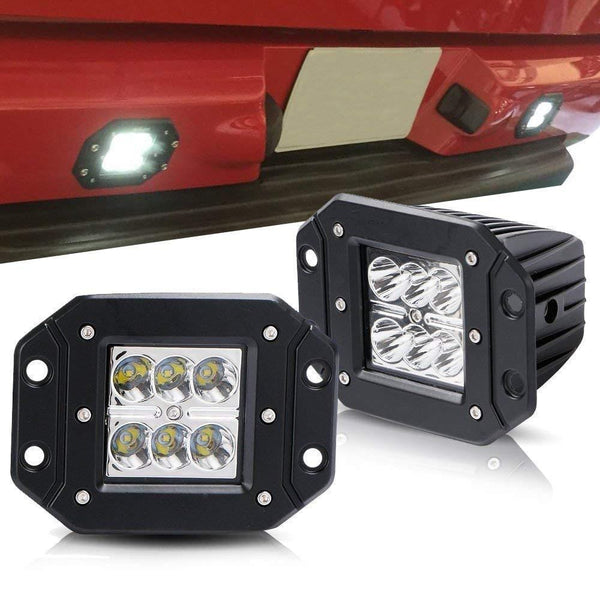 LED Light Bar TURBOSII 4Pcs 3x3 4.5inch Flush Mount Led Lights Pods Spot Beam Offroad Led Work Lights Bar Driving Fog Lights Boat Light For Pickup Jeep Truck Tacoma Bumper Lights 12V 24V