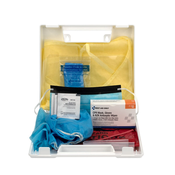 First Aid Only Bloodborne Pathogen Spill Clean Up Apparel Kit with CPR Pack, Plastic (213-F), Clear, Universal