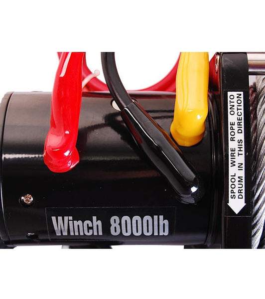 Yescom Electric Recovery Winch 8000 lbs 5.5HP 12V Handheld Remote Switch Truck Trailer ATV SUV Jeep Towing Mount