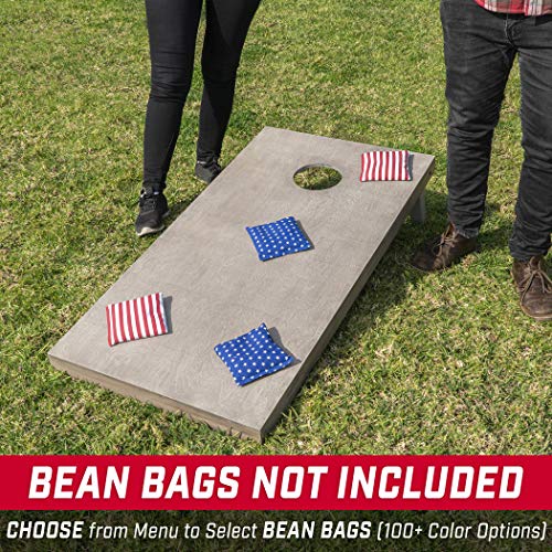 GoSports 4'x2' Regulation Size Wooden Cornhole Boards Set, Includes Carrying Case (CH-02-WS-GRAY)