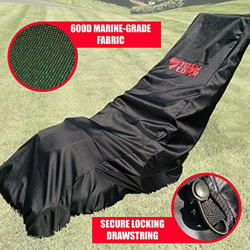 ToughCover Premium Waterproof Lawn Mower Cover Heavy Duty 600D Marine Grade Fabric. Universal Fit. Weather, UV & Mold Protection. with Drawstring Storage Bag.