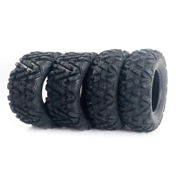Complete Set of 4 All Terrain ATV/UTV Tires 25" 25x8-12 Front & 25x10-12 Rear 6PR