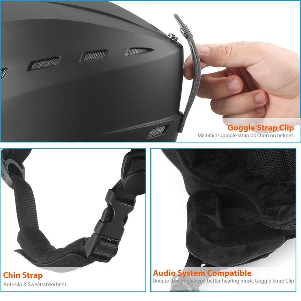 PHZ. Ski Helmet, Snowboard Helmet - Adjustable Venting, Goggles and Audio Compatible, Removable Liner and Ear Pads, Safety-Certified Snow Sports Helmet for Men, Women & Youth