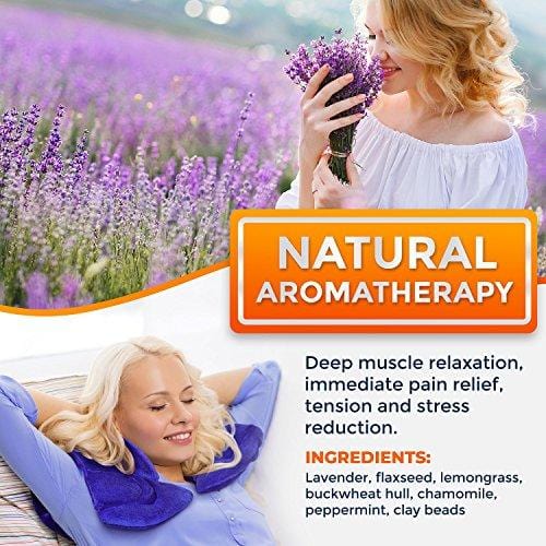 Neck and Shoulder Wrap - Natural Moist Heat Therapy for Muscle Pain, Tension Relief, Aches, Migraines, Headaches, and Arthritis - Instant Relief with deep Heat and Herbal Aromatherapy.