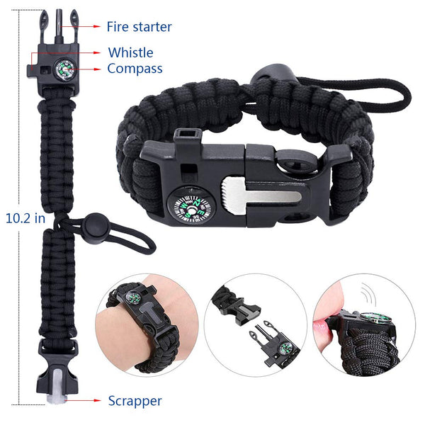 Emergency Survival Kit, 13 in 1 Outdoor Survival Gear, Lifesaving Tools with Military Compass, Saber Card, Whistle, for Travel Hike Field Camp，Father's Day, Boyfriend, Boy Scout's Best Gift