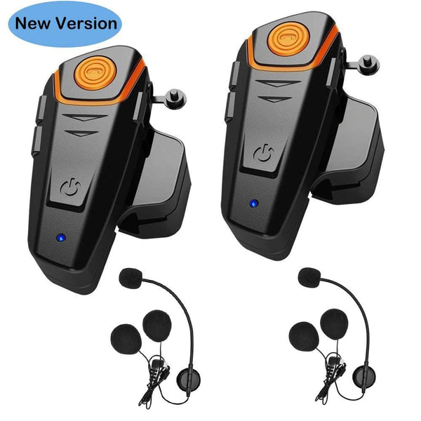 Thokwok Motorcycle Bluetooth Headset,BT-S2 1000m Helmet Bluetooth Communication Systems Ski Helmet Headphones Bluetooth Intercom Walkie-Talkie for Snowmobile,Up to 3 Riders(Pack 2)