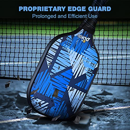 DOKOU Pickleball Paddles, Pickleball Paddle with Fiberglass Face and Polypropylene Honeycomb Core, Pickleball Paddle Set of 2 with 1 Bag and 4 Pickleballs