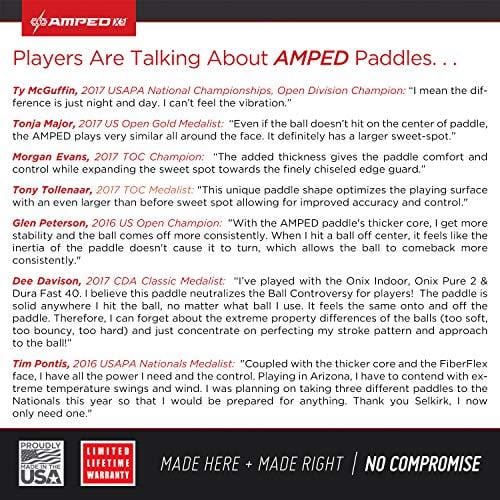 Selkirk Amped Pickleball Paddle - USAPA Approved - X5 Polypropylene Core - FiberFlex Fiberglass Face - 5 Sizes: Epic, S2, Omni, Maxima, and INVIKTA (Epic Midweight - Sapphire Blue)