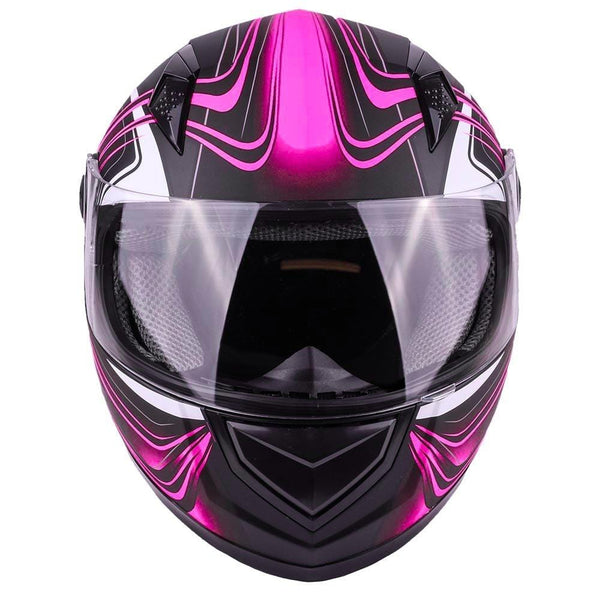 Typhoon Women's Full Face Motorcycle Helmet DOT - SAME DAY SHIPPING (Matte Pink, Medium)