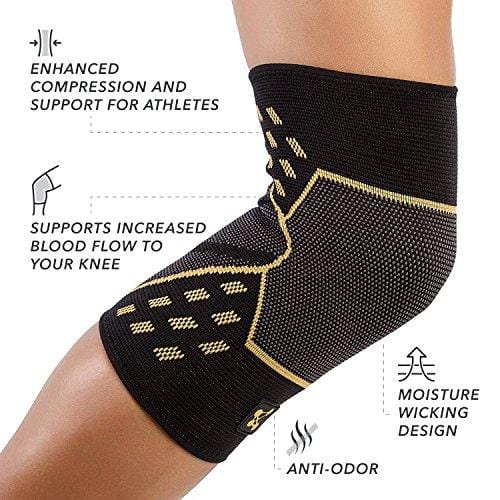 CopperJoint – Copper-Infused Performance Compression Knee Sleeve, Promotes Increased Blood Flow to The Knee and Provides Enhanced Compression and Support for Athletes, Single Sleeve (Small)
