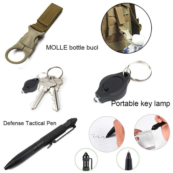 Lanqi Gifts for Men, Emergency Survival kit 16 in 1, Survival Gear, Tactical Survival Tool for Cars, Camping, Hiking, Hunting, Fishing (Survival kit 1)