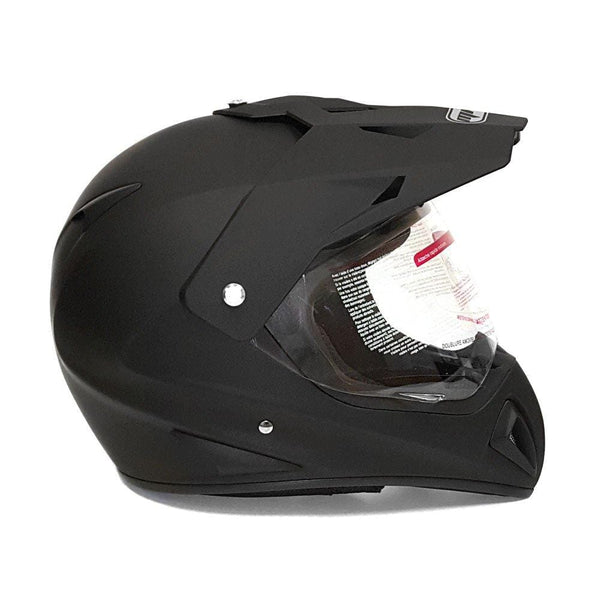 MMG Helmet Dual Sport Off Road Motorcycle Dirt Bike ATV - FlipUp Visor - 27V Matte Black (XX-Large)