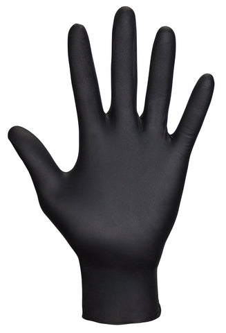 SAS Safety 66518 Raven Powder-Free Disposable Black Nitrile 6 Mil Gloves, Large, 100 Gloves by Weight