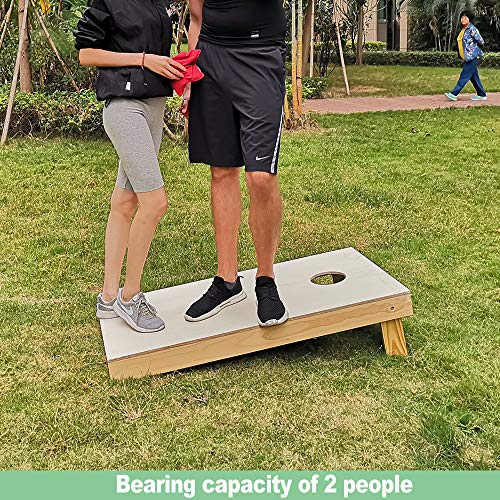 haxTON Cornhole Game Premiun Cornhole Boards Tournament Size Solid Wood 4'x2' / MDF 3'x2' Cornhole Sets Portable Cornhole Game Wood Cornhole Boards Set Include 8 Corn Hole Toss Bags