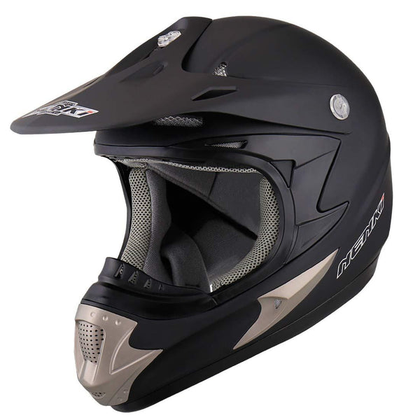 NENKI Motocross ATV Dirt bike Helmet NK-301 for Men,DOT Approval (L 59-60CM, MATT BLACK)