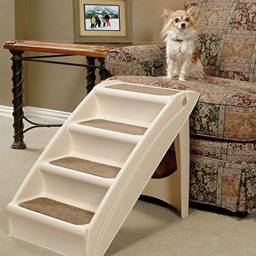 PetSafe Solvit PupSTEP Plus Pet Stairs, Foldable Steps for Dogs and Cats, Best for Small to Medium Pets