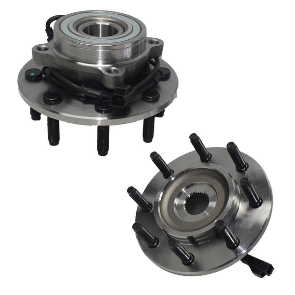 DETROIT AXLE - Pair (2) Front Wheel Hub and Bearing Assembly Set - Driver & Passenger Side fits 4x4 Only - 8-Lug w/ABS