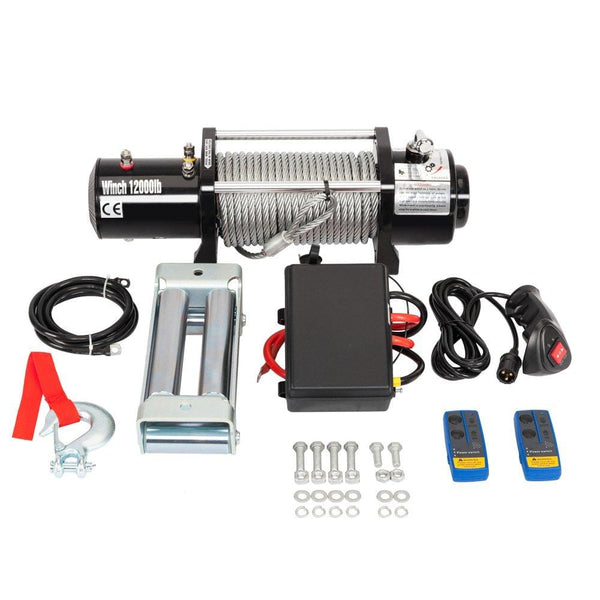 12000lbs 12V Electric Recovery Winch with Wireless Remote Towing fit for Truck SUV ATV Trailers