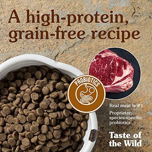 Taste of the Wild Grain Free High Protein Real Meat Recipe High Prairie Premium Dry Dog Food, 28 lb