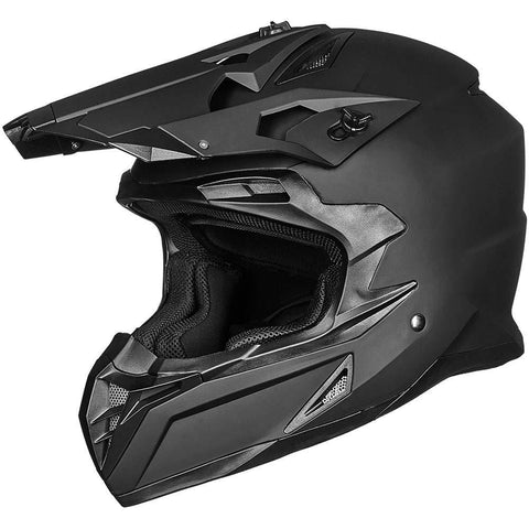 ILM Adult ATV Motocross Off-Road Street Dirt Bike Full Face Motorcycle Helmet DOT Approved MX MTV Suits Men Women (L, Matte Black)