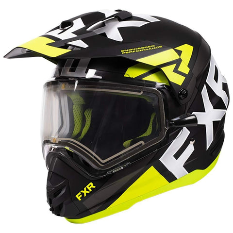 FXR Torque X Evo Helmet - Electric Shield - H-Vis/Black/Charcoal - 2XL