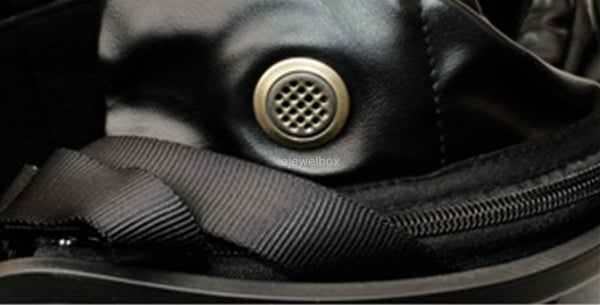 Vintage Motorcycle Motorbike Scooter Half Leather Helmet Brown wlth Free Goggles and One Ganda Anti Electromagnetic Radiation Sticker