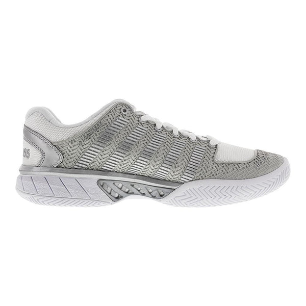 K-Swiss Women's Hypercourt Express Tennis Shoe (White/Silver, 10 M US) [product _type] K-Swiss - Ultra Pickleball - The Pickleball Paddle MegaStore