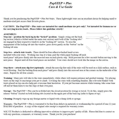 PetSafe Solvit PupSTEP Plus Pet Stairs, Foldable Steps for Dogs and Cats, Best for Small to Medium Pets