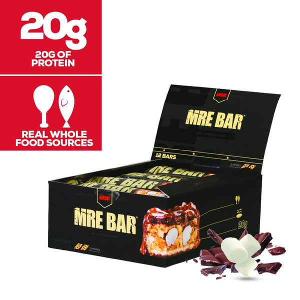 Redcon1 - MRE Bar - Meal Replacement Bar - Smores (1 Box / 12 Bars), Real Whole Food Sources, Protein Bar