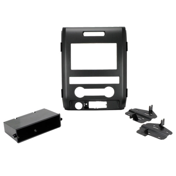 SCOSCHE FD1438B Single or Double DIN Car Stereo In-Dash Install Kit Compatible with 2009 to 2012 Ford F-150 Trucks