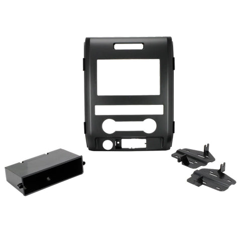 SCOSCHE FD1438B Single or Double DIN Car Stereo In-Dash Install Kit Compatible with 2009 to 2012 Ford F-150 Trucks
