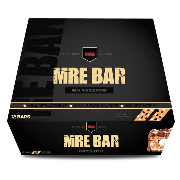 Redcon1 - MRE Bar - Meal Replacement Bar - Smores (1 Box / 12 Bars), Real Whole Food Sources, Protein Bar