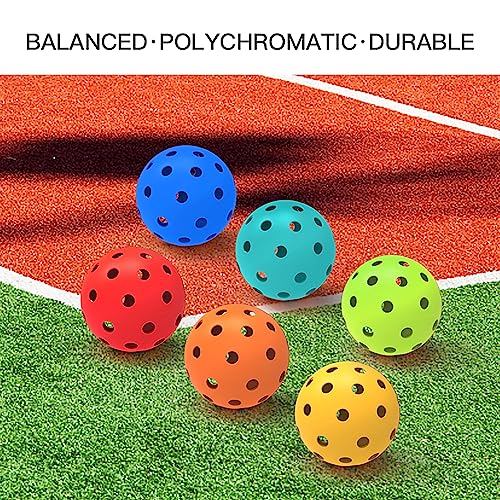 MMRH Outdoor Pickleball Balls- USA Pickleball Approved, 40 Holes Pickleballs Set. 6Pack (Green)