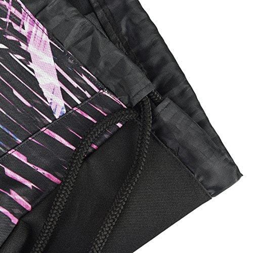 Saigain Sport Gym Sack Large Drawstring Backpack Bag Sackpack with Zipper for Men & Women (Stripe Static Pink)