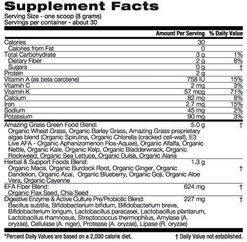 Amazing Grass, Raw Reserve Green Superfood Organic Powder with Wheat Grass and Greens, Flavor: Berry, 30 Servings